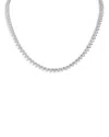 Kenneth Jay Lane Heart Shape Cubic Zirconia Tennis Necklace In Rhodium Plated, 16 In Silver