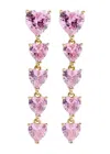 Kenneth Jay Lane Heart14kt Gold-plated Drop Earrings In Pink