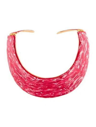 Pre-owned Kenneth Jay Lane Hinged Choker Necklace, 15" In Multi