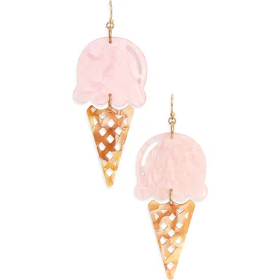 Kenneth Jay Lane Ice Cream Drop Earrings In Pink