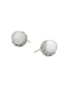 Kenneth Jay Lane Imitation Pearl & Crystal Stud Earrings