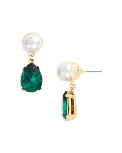 Kenneth Jay Lane Women's Goldtone, Imitation Pearl & Glass Crystal Drop Earrings In Pearl Emerald