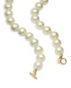 Kenneth Jay Lane Imitation Pearl Collar Toggle Necklace, 18 In Silver