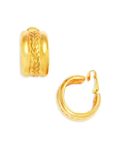 Kenneth Jay Lane Jackie Onassis Braided Clip On Earrings In Gold