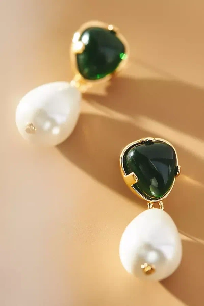 Kenneth Jay Lane Jewel & Pearl Drop Earrings In Multi