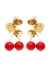 Kenneth Jay Lane Gold-plated Cherry Drop Earrings