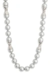 Kenneth Jay Lane Light Grey Faux Pearl Necklace In Metallic
