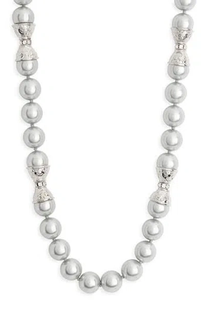 Kenneth Jay Lane Light Grey Faux Pearl Necklace