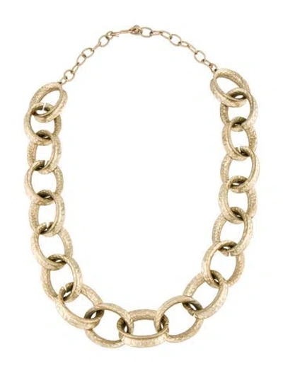 Pre-owned Kenneth Jay Lane Link Choker Necklace, 24" In Multi
