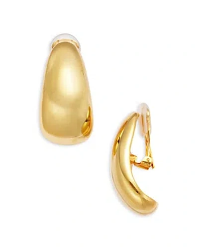 Kenneth Jay Lane Long Tapered Hoop Earrings In Gold