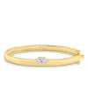Kenneth Jay Lane Marquise Cubic Zirconia Thin Bangle Bracelet In 14k Gold Plated In Gold
