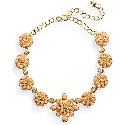 Kenneth Jay Lane Medallion Frontal Necklace In Gold