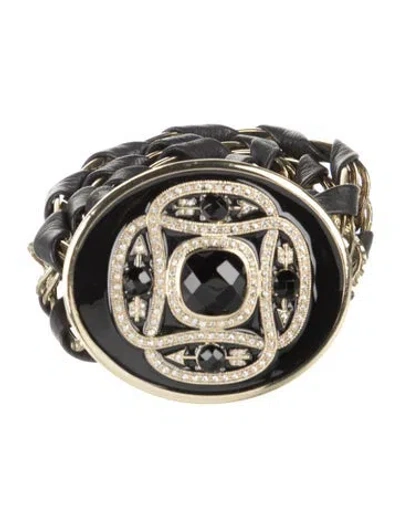 Pre-owned Kenneth Jay Lane Metal Waist Belt In Black/gold