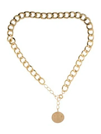 Pre-owned Kenneth Jay Lane Metal Waist Belt In Gold