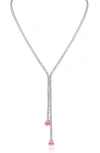 Kenneth Jay Lane Mixed Cut Cubic Zirconia Tennis Y-necklace