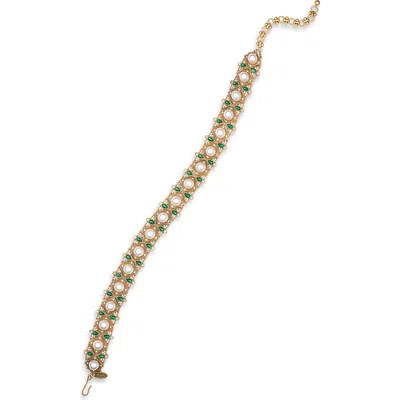 Kenneth Jay Lane Mixed Stone Choker Necklace In Animal Print