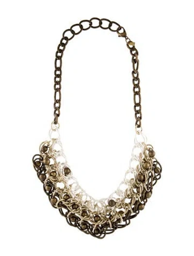 Pre-owned Kenneth Jay Lane Multi Chain Collar Necklace, 25.5"