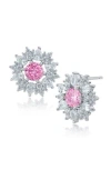 Kenneth Jay Lane Multicolor Cubic Zirconia Button Halo Stud Earrings