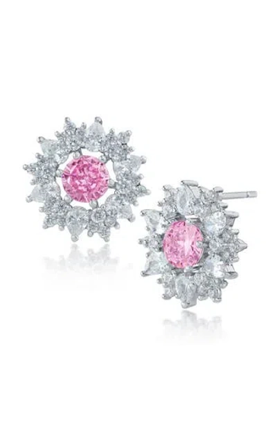 Kenneth Jay Lane Multicolor Cubic Zirconia Button Halo Stud Earrings