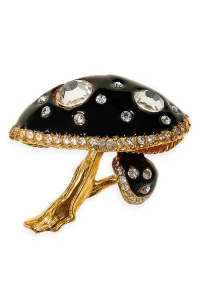 Kenneth Jay Lane Mushroom Pin In Metallic