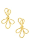 Kenneth Jay Lane Oversized Bow Drop Earrings In Gold