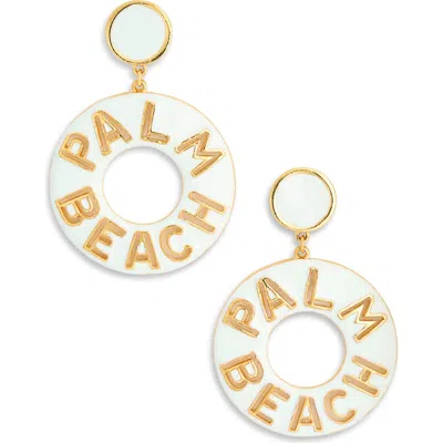 Kenneth Jay Lane Palm Beach Earrings In White