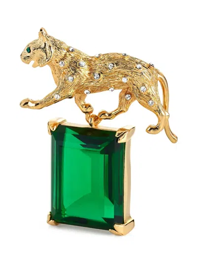 Kenneth Jay Lane Panther Pin In Gold