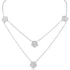Kenneth Jay Lane Pavé Cubic Zirconia & Striated Clover Layered Necklace