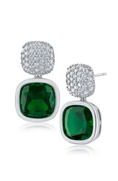 Kenneth Jay Lane Pavé Cubic Zirconia Cushion Drop Earrings