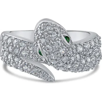 Kenneth Jay Lane Pavé Cubic Zirconia Snake Wrap Ring