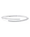 Kenneth Jay Lane Pave Cubic Zirconia Wrap Bracelet In Silver