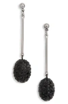 Kenneth Jay Lane Pavé Drop Earrings In Gun Metal