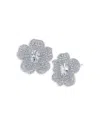 Kenneth Jay Lane Pave Flower Button Earrings In Metallic