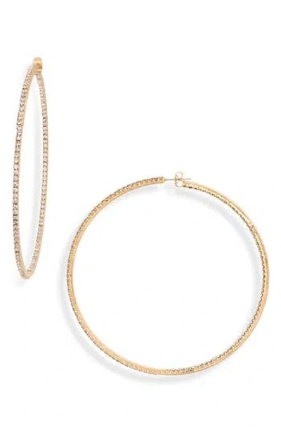 Kenneth Jay Lane Pavé Hoop Earrings In Gold