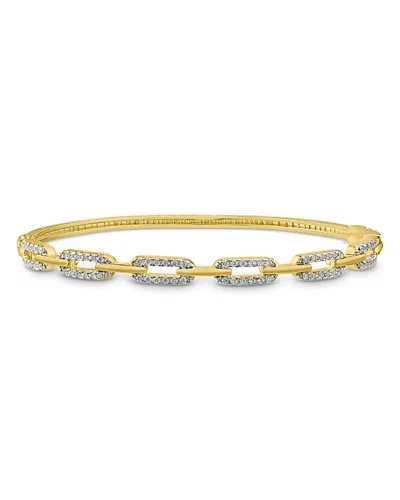 Kenneth Jay Lane Pave Link Bangle Bracelet In 14k Gold Plated
