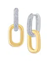 Kenneth Jay Lane Pave Link Drop Earrings In Rhodium Plated & 14k Gold Plated In Gold/silver