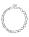 Kenneth Jay Lane Pave Mixed Chain Link Bracelet In Metallic