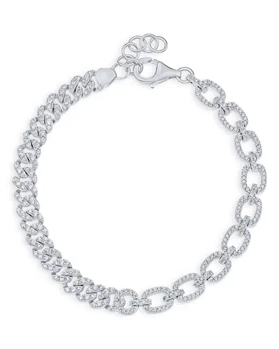 Kenneth Jay Lane Pave Mixed Chain Link Bracelet In Metallic