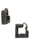 Kenneth Jay Lane Pavé Square Clip-on Earrings In Gray