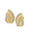 Kenneth Jay Lane Pave Swirl Button Earrings In Gold