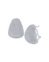 Kenneth Jay Lane Pave Tear Shape Drop Earrings In Rhodium Plated In Silver