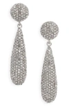 Kenneth Jay Lane Pavé Teardrop Earrings In Metallic