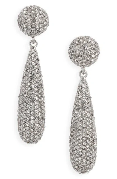 Kenneth Jay Lane Pavé Teardrop Earrings In Metallic