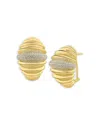 Kenneth Jay Lane Pave Textured Drop Earrings In Gold