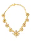 Kenneth Jay Lane Pearl Cabochon Necklace In Gold