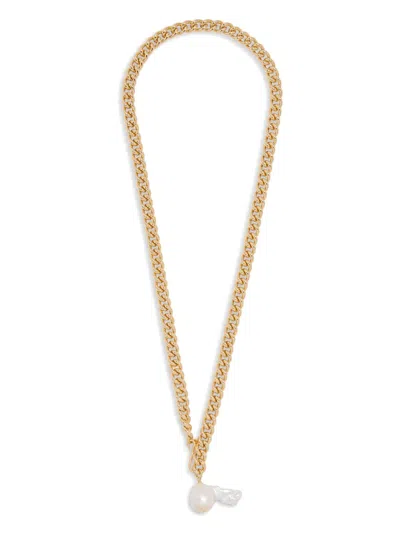 Kenneth Jay Lane Pearl-charm Necklace In Gold