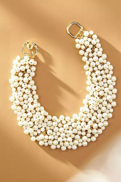 Kenneth Jay Lane Pearl Collar Necklace In Gold