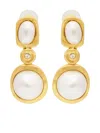 Kenneth Jay Lane Pearl-detailing Earrings In Gold