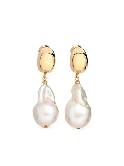 Kenneth Jay Lane Pearl-embellished Drop Earrings In Gold