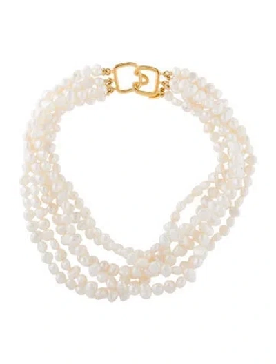Pre-owned Kenneth Jay Lane Pearl Multistrand Necklace, 18"